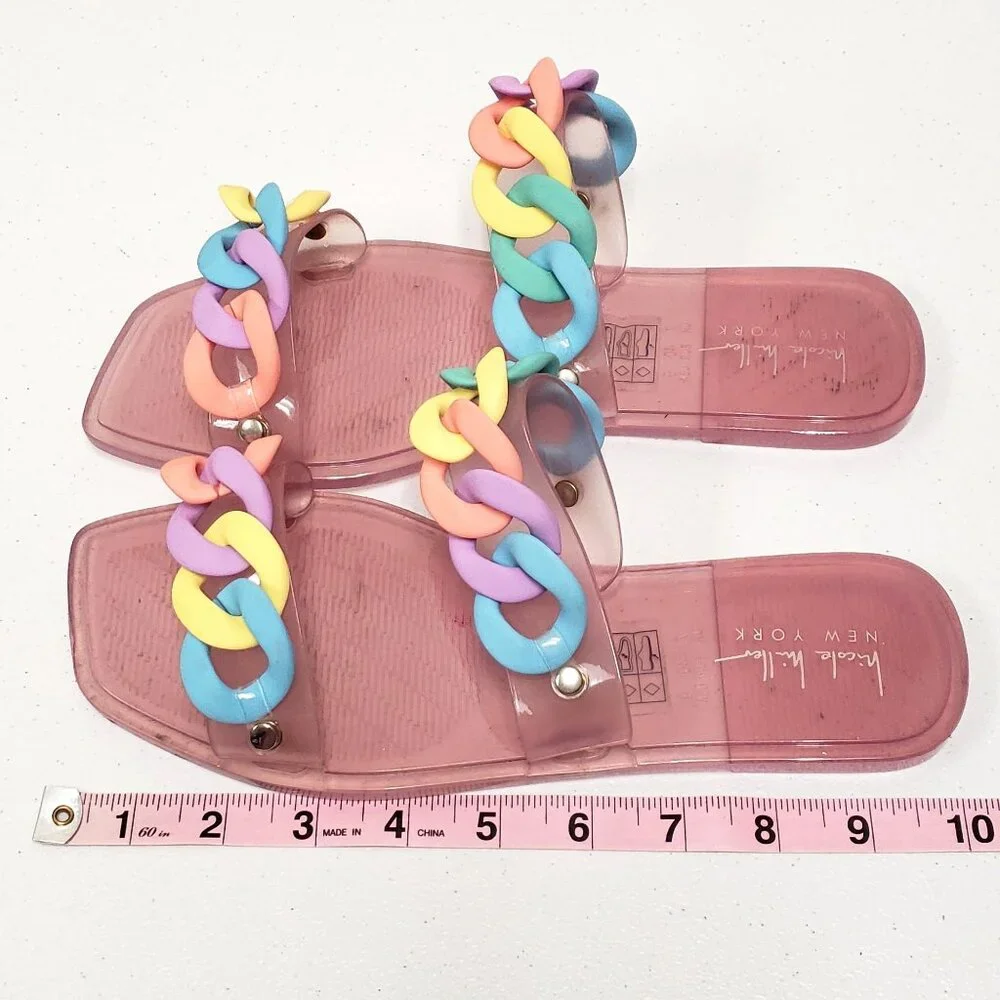 Nicole Miller Womens Pink Jelly Cherrie Sandals Size 9 - Picture 8 of 8